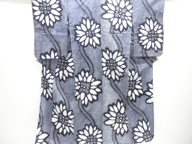 アンティーク　有松鳴海本絞り花模様着物